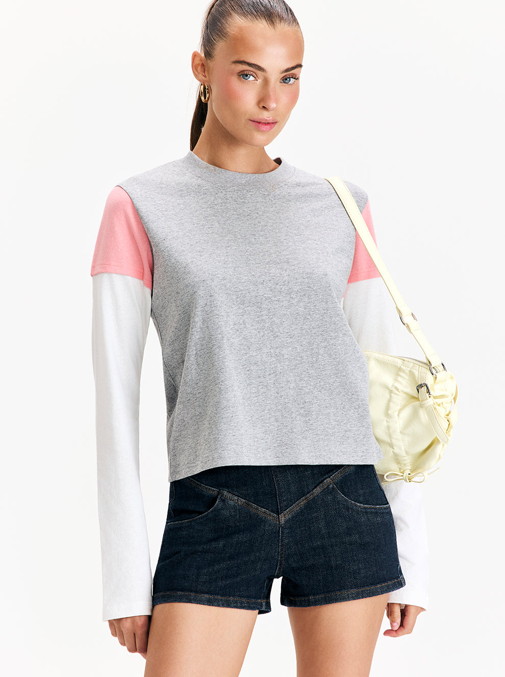 חולצה ארוכה Color Block