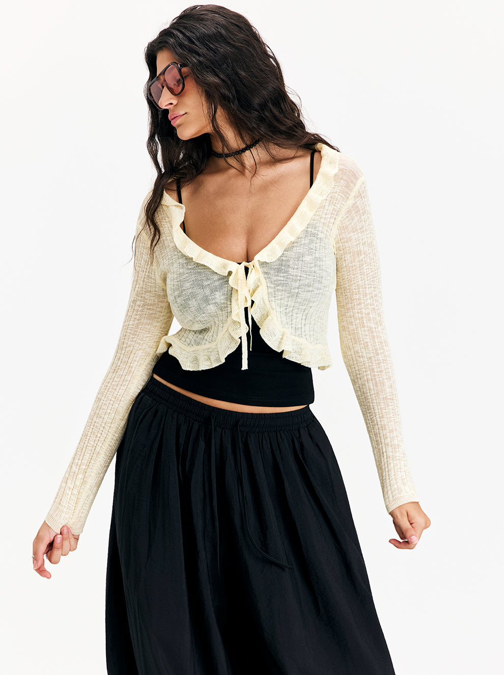 קרדיגן Ruffle Knit